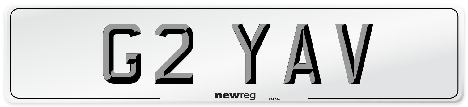 G2 YAV Number Plate from New Reg